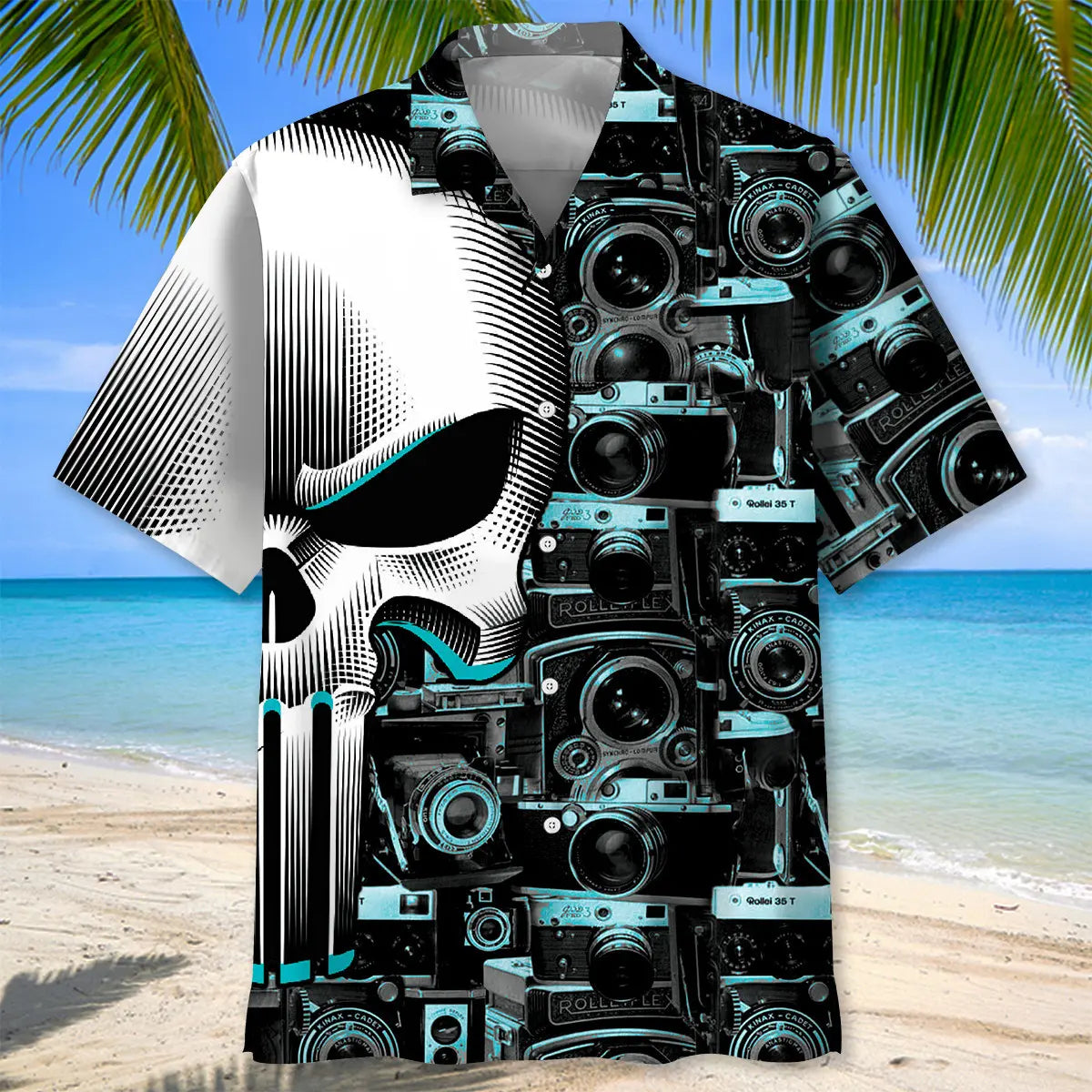 Skull Photographer Hawaiian Shirt For Resort Trips, Coastal Parties, And Warm Weather Style