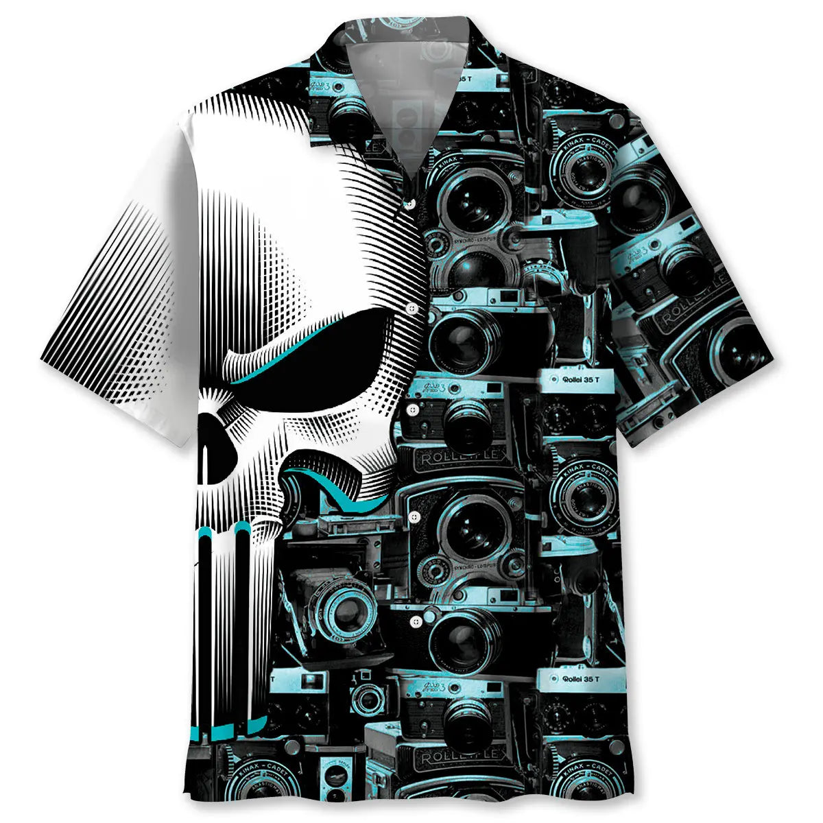 Skull Photographer Hawaiian Shirt For Resort Trips, Coastal Parties, And Warm Weather Style