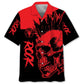 Skull Punk Rock Hawaiian Shirt For Tropical Holidays, Outdoor Gatherings, And Everyday Comfort