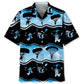 Skydiving Blue Hawaiian Shirt For Resort Trips, Coastal Parties, And Warm Weather Style