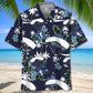Skydiving Blue Nature Hawaiian Shirt For Weekend Escape, Beach Party, And Vacation Outfit