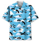 Skydiving Blue Sky Hawaiian Shirt For Summer Vacation, Beach Travel, And Casual Wear