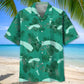 Skydiving Kelly Green Hawaiian Shirt For Summer Vacation, Beach Travel, And Casual Wear