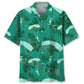 Skydiving Kelly Green Hawaiian Shirt For Summer Vacation, Beach Travel, And Casual Wear