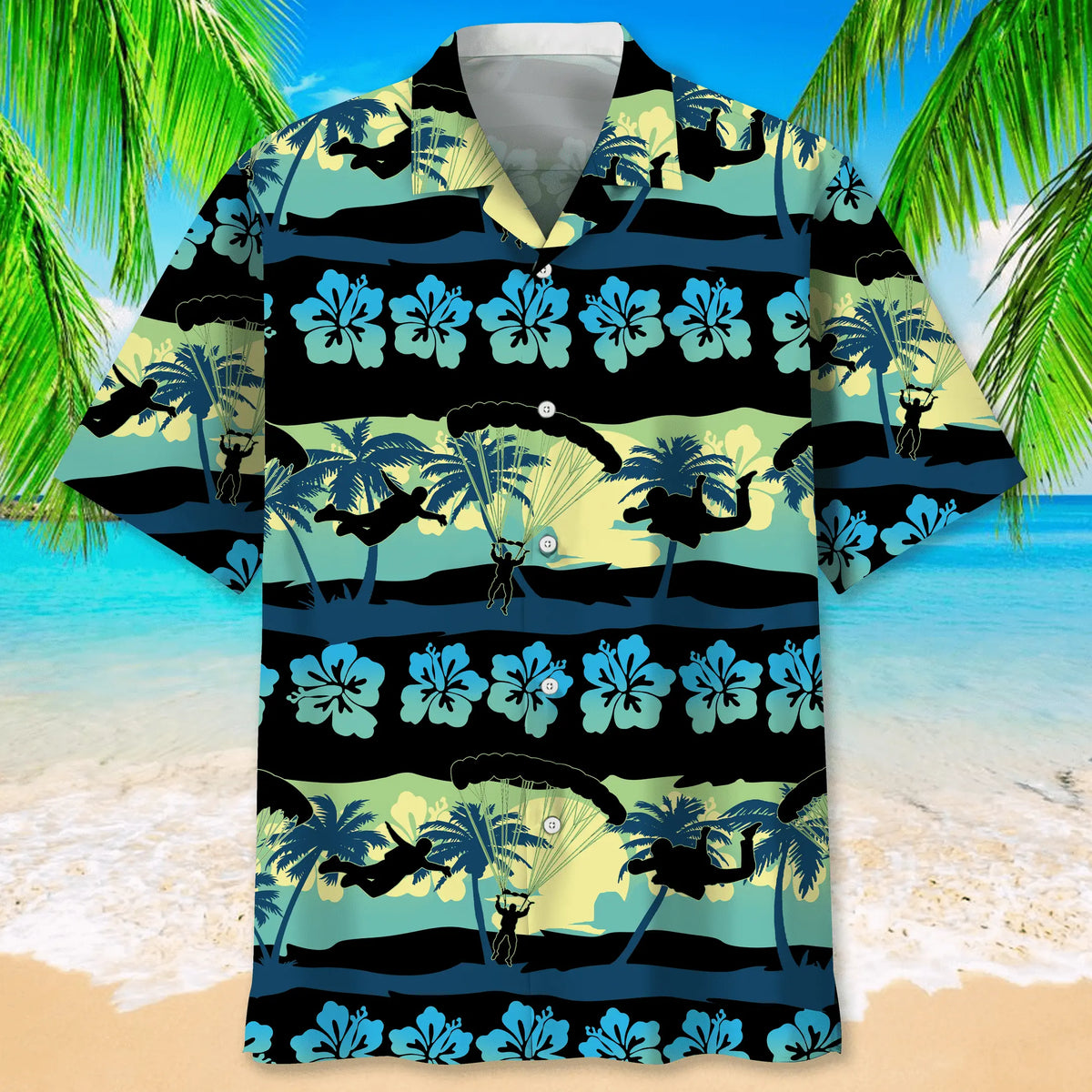 Skydiving Nature Beach Hawaiian Shirt For Beach Days, Summer Outings, And Thoughtful Gift Giving