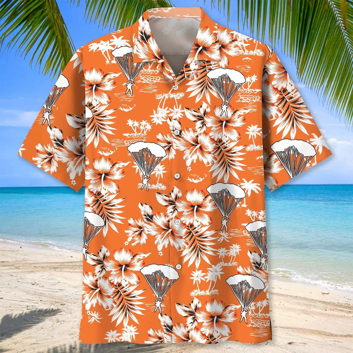 Skydiving Nature Hawaiian Shirt For Resort Trips, Coastal Parties, And Warm Weather Style
