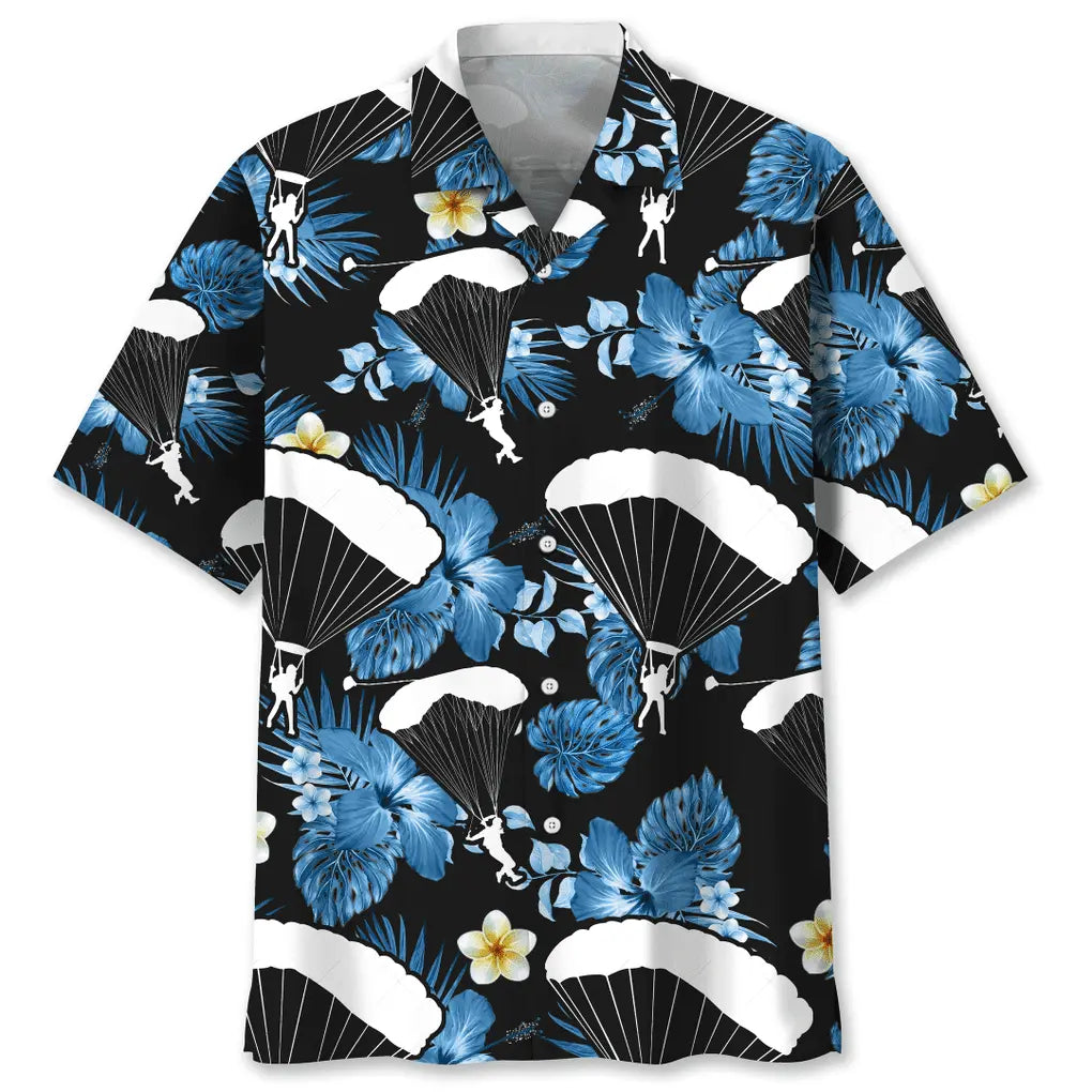 Skydiving Nature Hawaiian Shirt For Tropical Holidays, Outdoor Gatherings, And Everyday Comfort