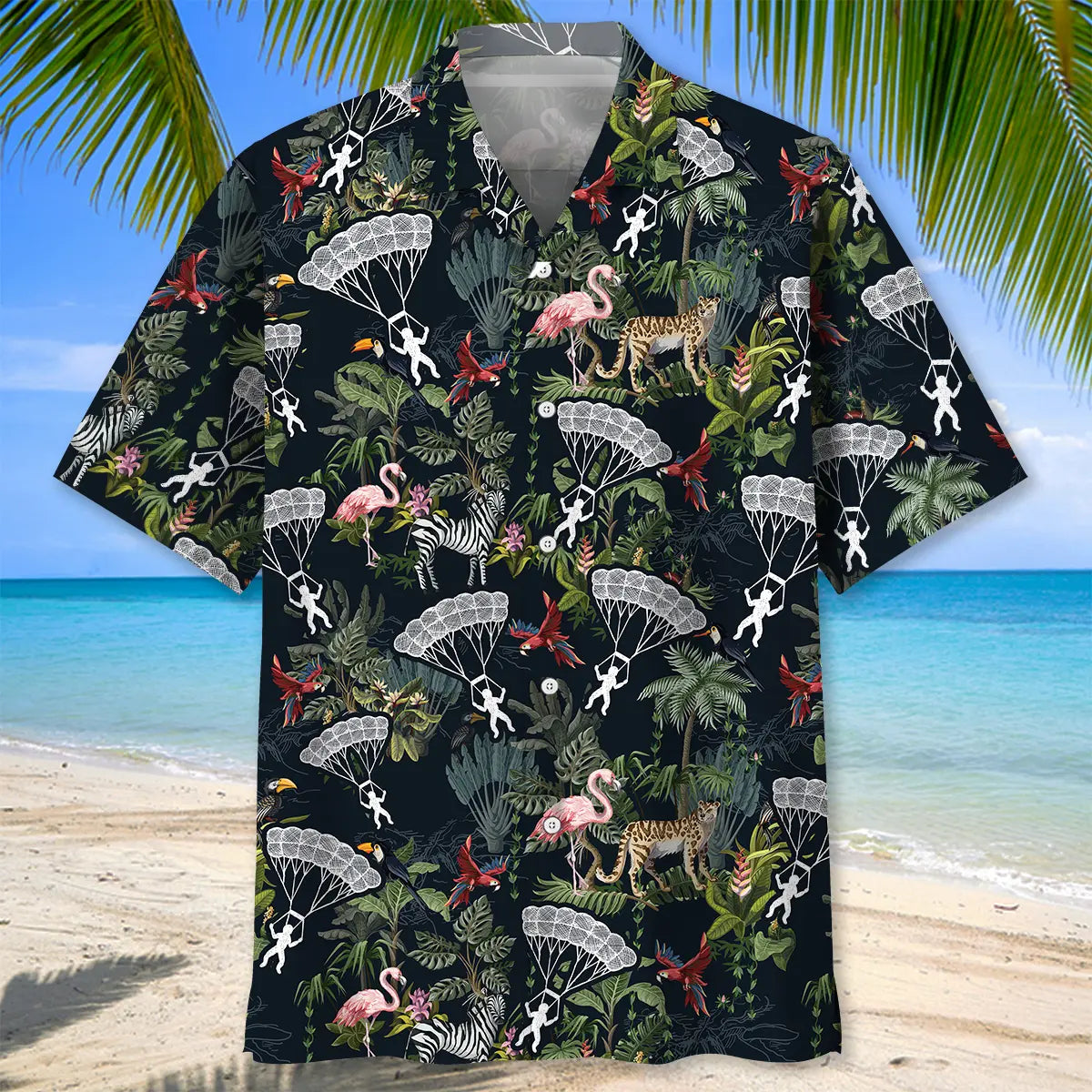 Tropical Skydiving Hawaiian Shirt For Beach Days, Coastal Adventures, And Thoughtful Gift Giving