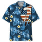 American Tropical Skydiving Blue Hawaiian Shirt For Resort Trips, Coastal Parties, And Warm Weather Style