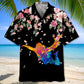 Watercolor Floral Skydiving Hawaiian Shirt For Resort Trips, Coastal Parties, And Warm Weather Style