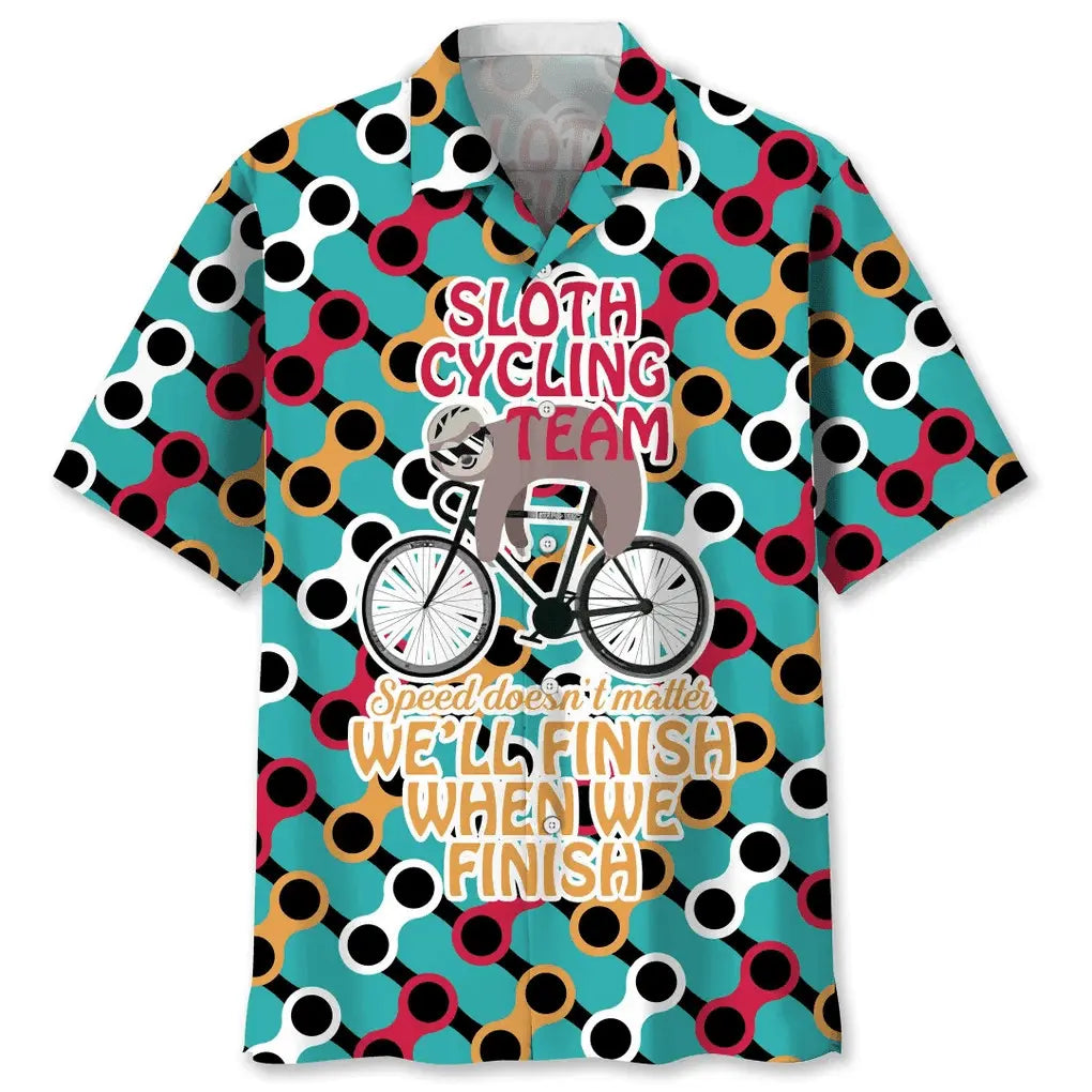 Sloth Cycling Team Hawaiian Shirt For Beach Days, Summer Outings, And Thoughtful Gift Giving
