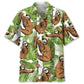 Tropical Sloth Leaves Hawaiian Shirt For Coastal Getaways, Outdoor Gatherings, And Thoughtful Gift Giving