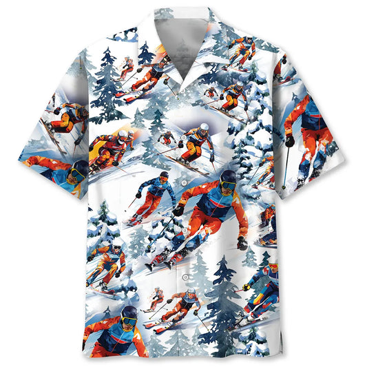 Snow Skiing Hawaiian Shirt For Beach Days, Summer Outings, And Thoughtful Gift Giving