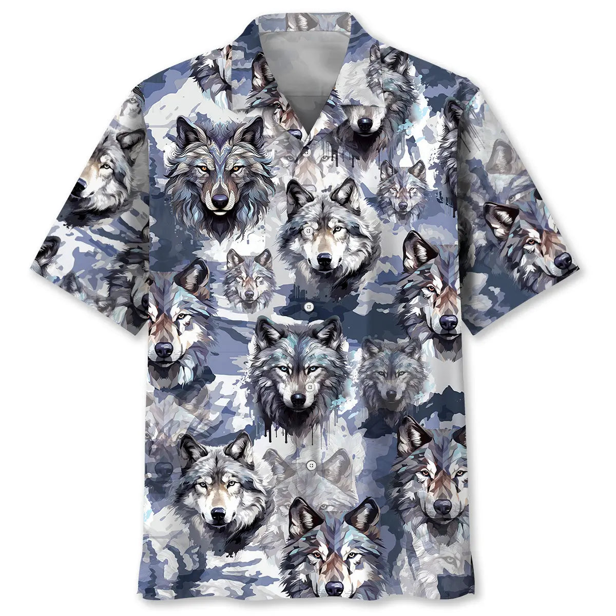 Snow Wolf Hawaiian Shirt For Animal Lovers, Beach Travel, And Casual Summer Style
