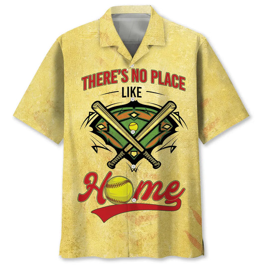 Softball Home Hawaiian Shirt For Summer Vacation, Beach Travel, And Casual Wear