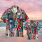 Floral Island Summer Sport Car Aloha Pattern Hawaiian Shirt For Racing Fans, Summer Outings, And Relaxed Vacation Wear
