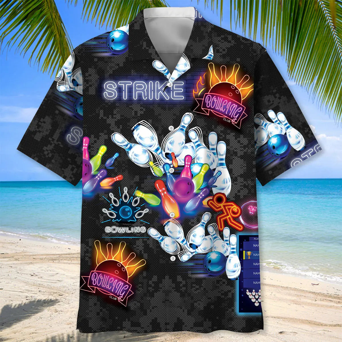 Strike Bowling Hawaiian Shirt For Tropical Holidays, Outdoor Gatherings, And Everyday Comfort