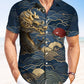 Summer Beach Clouds Dragon Vacation Hawaiian Shirt For Fantasy Fans, Resort Trips, And Imaginative Summer Style