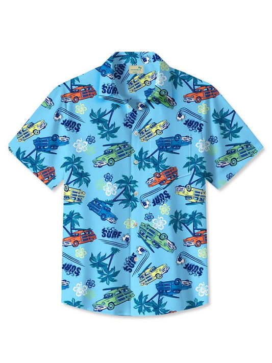 Summer Beach Coconut Tree Buggy Vacation Hawaiian Shirt For Coastal Travel, Casual Events, And Comfortable Summer Wear