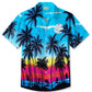 Summer Beach Coconut Tree Vacation Hawaiian Shirt For Summer Vacation, Beach Travel, And Casual Wear