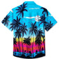 Summer Beach Coconut Tree Vacation Hawaiian Shirt For Summer Vacation, Beach Travel, And Casual Wear