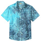 Summer Beach Leaves Gradient Vacation Hawaiian Shirt For Resort Trips, Coastal Parties, And Warm Weather Style