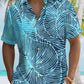 Summer Beach Leaves Gradient Vacation Hawaiian Shirt For Resort Trips, Coastal Parties, And Warm Weather Style