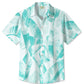 Tropical Summer Beach Leaves Gradient Vegetation Hawaiian Shirt For Summer Vacation, Beach Travel, And Casual Wear