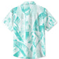 Tropical Summer Beach Leaves Gradient Vegetation Hawaiian Shirt For Summer Vacation, Beach Travel, And Casual Wear