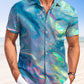 Summer Corrugated Metallic Rainbow Casual Vacation Hawaiian Shirt