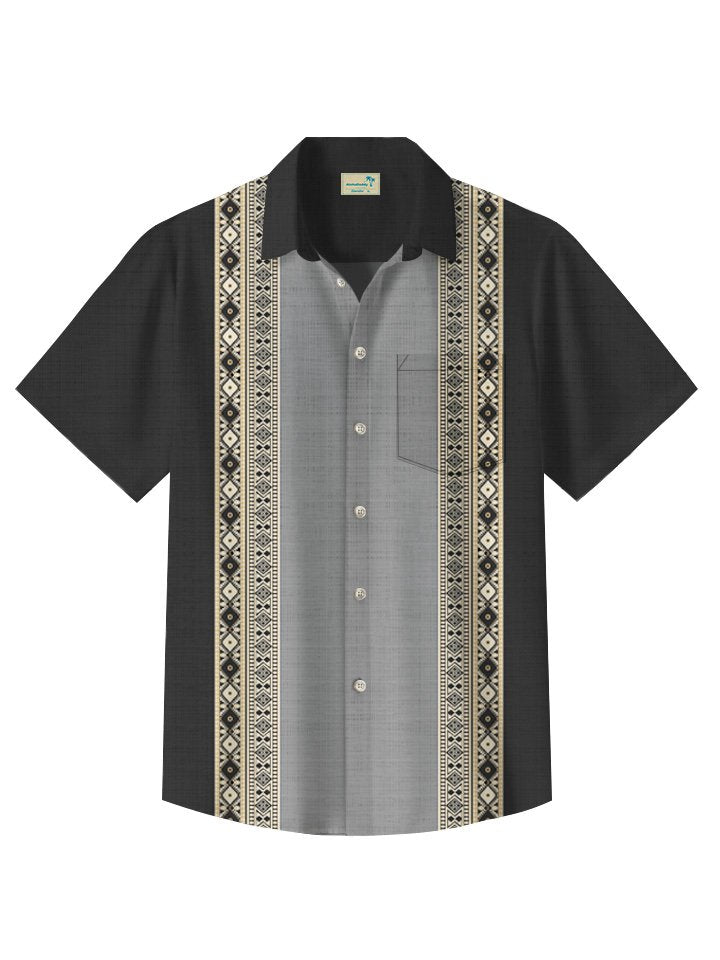 Vintage Summer Ethnic Pattern 50S Bowling Hawaiian Shirt For Beach Days, Weekend Events, And Thoughtful Gift Giving
