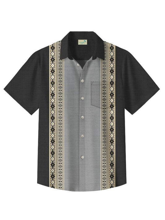 Vintage Summer Ethnic Pattern 50S Bowling Hawaiian Shirt For Beach Days, Weekend Events, And Thoughtful Gift Giving