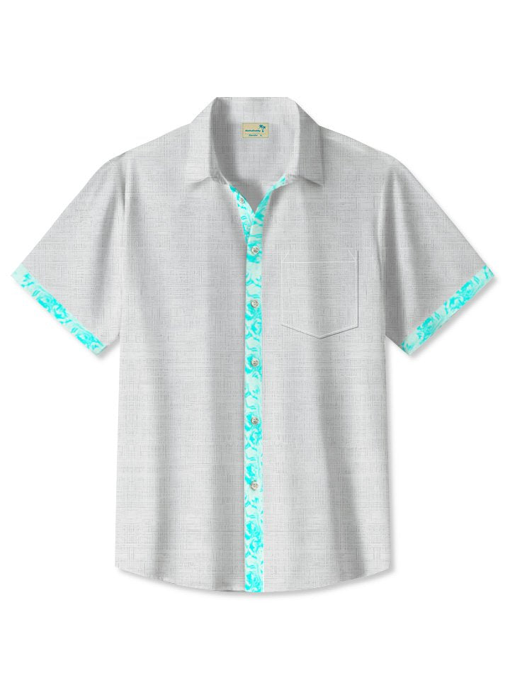Vintage Summer Ethnic Pattern Simple Fine Lines 50S Hawaiian Shirt For Summer Vacation, Beach Travel, And Casual Wear