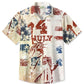 Summer Flag Independence Beach Vacation Hawaiian Shirt For Patriotic Events, Summer Travel, And Casual Outdoor Wear