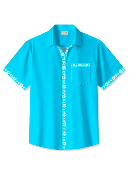 Floral Summer Simple Vacation Hawaiian Shirt For Summer Vacation, Beach Travel, And Casual Wear