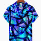 Summer Geometric Gradient Vacation Hawaiian Shirt For Island Vacations, Resort Wear, And Relaxed Seasonal Style