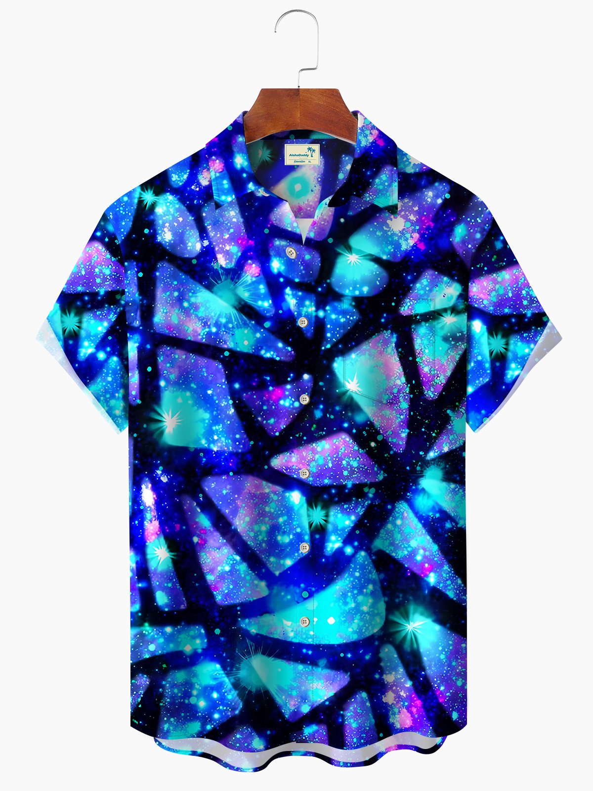 Summer Geometric Gradient Vacation Hawaiian Shirt For Island Vacations, Resort Wear, And Relaxed Seasonal Style