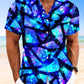 Summer Geometric Gradient Vacation Hawaiian Shirt For Island Vacations, Resort Wear, And Relaxed Seasonal Style