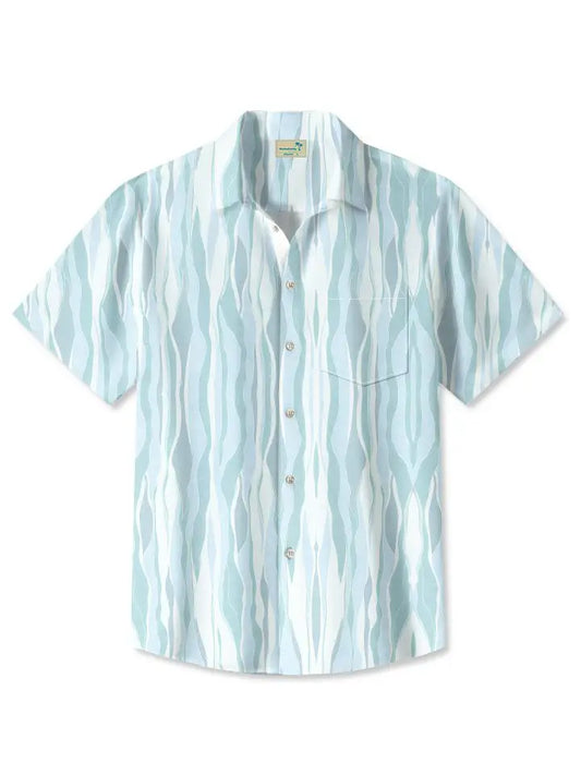 Creative Colorful Summer Geometric Lines Gradient Hawaiian Shirt For Summer Vacation, Beach Travel, And Casual Wear