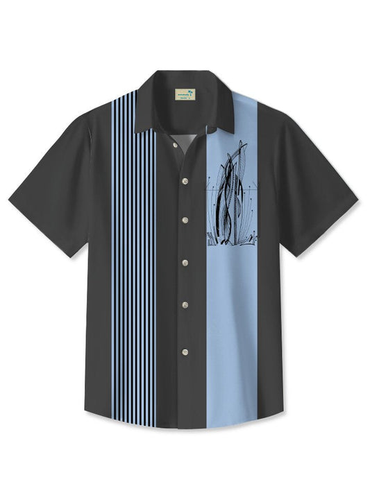 Summer Geometric Lines Simple Hawaiian Shirt For Island Getaways, Outdoor Gatherings, And Comfortable Summer Wear