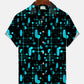 Summer Geometric Pattern Polka Dot Lines Vacation Hawaiian Shirt For Summer Vacation, Beach Travel, And Casual Wear
