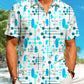 Summer Geometric Pattern Polka Dot Lines Vacation Hawaiian Shirt For Summer Vacation, Beach Travel, And Casual Wear
