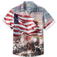 Retro Summer Holiday Independence Flag Vacation Hawaiian Shirt For Summer Vacation, Beach Travel, And Casual Wear