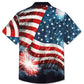 Retro Summer Independence Holiday Flag Vacation Hawaiian Shirt For Summer Vacation, Beach Travel, And Casual Wear