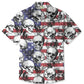 Retro Summer Independence Holiday Skull Vacation Hawaiian Shirt For Summer Vacation, Beach Travel, And Casual Wear