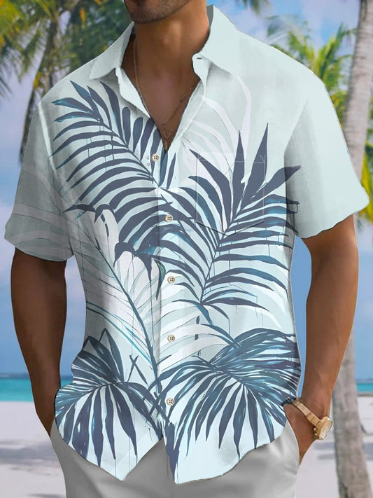 Summer Leaves Beach Vacation Hawaiian Shirt For Summer Vacation, Beach Travel, And Casual Wear