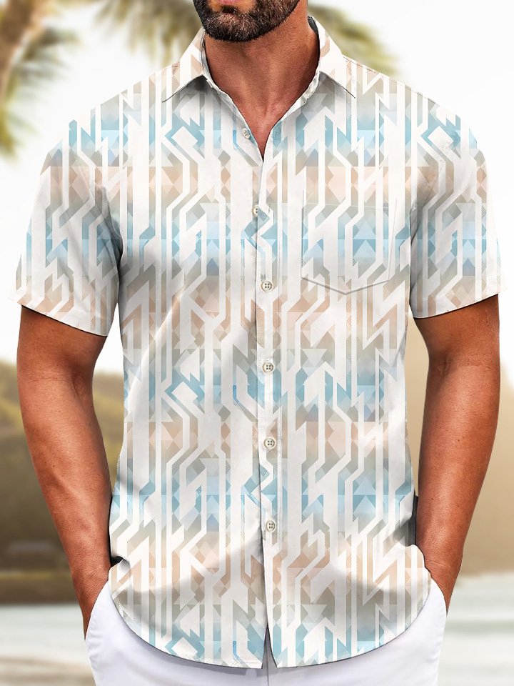 Summer Line Gradient Vacation Hawaiian Shirt For Beach Days, Coastal Adventures, And Thoughtful Gift Giving