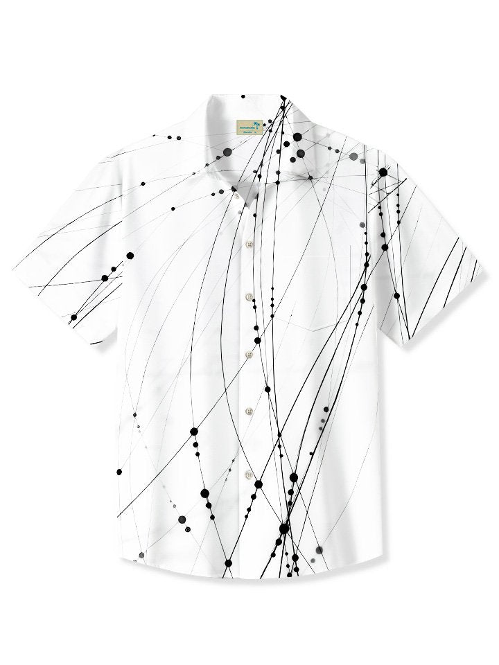 Summer Lines Curves Geometric Pattern Vacation Hawaiian Shirt For Summer Vacation, Beach Travel, And Casual Wear