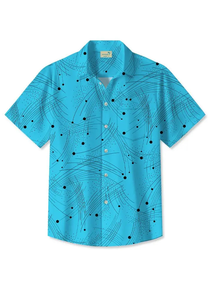 Summer Lines Wavy Beach Vacation Hawaiian Shirt For Tropical Holidays, Resort Trips, And Relaxed Coastal Style
