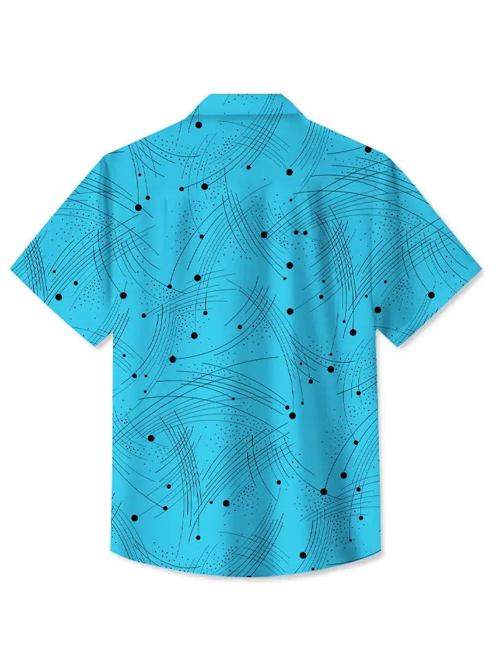 Summer Lines Wavy Beach Vacation Hawaiian Shirt For Tropical Holidays, Resort Trips, And Relaxed Coastal Style
